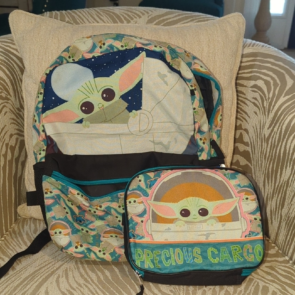 Star Wars Baby Yoda Backpack and Lunchbox Set And Pencil Case